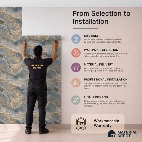 WP1306 | 9.5 Meter x 21 Inches Patterned Look Wallpaper - 55 Sq. Ft.  | Minimum 15% wastage during installation