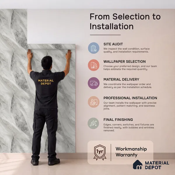 WP1302 | 9.5 Meter x 21 Inches Marble Look Wallpaper - 55 Sq. Ft.  | Minimum 10% wastage during installation