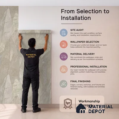 74064-2 | 5 Meter x 42 Inches Patterned Look Wallpaper - 57 Sq. Ft. | Minimum 15% wastage during installation