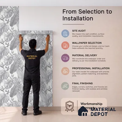 M15-2 | 10 Meter x 21 Inches Florals Look Wallpaper - 57.37 Sq. Ft. | Minimum 15% wastage during installation