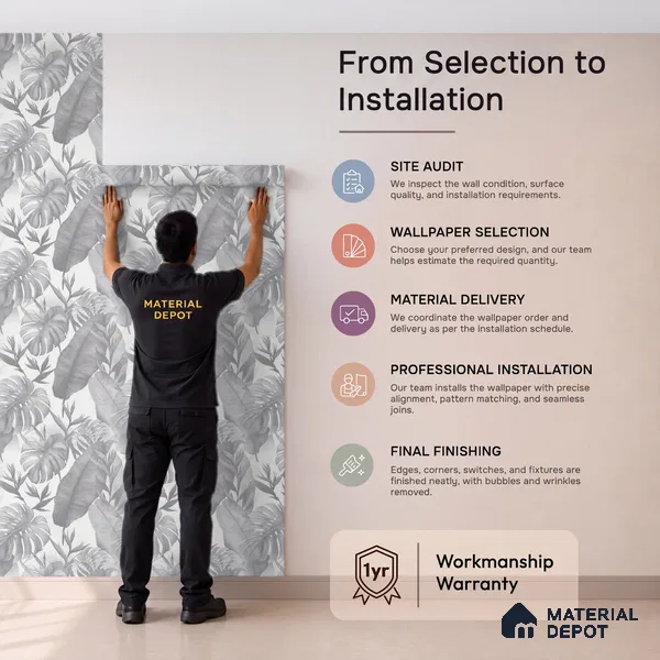 M15-2 | 10 Meter x 21 Inches Florals Look Wallpaper - 57.37 Sq. Ft. | Minimum 15% wastage during installation