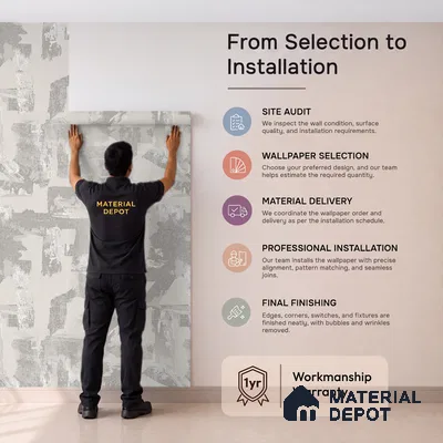 74066-1 | 5 Meter x 42 Inches Patterned Look Wallpaper - 57 Sq. Ft.  | Minimum 15% wastage during installation