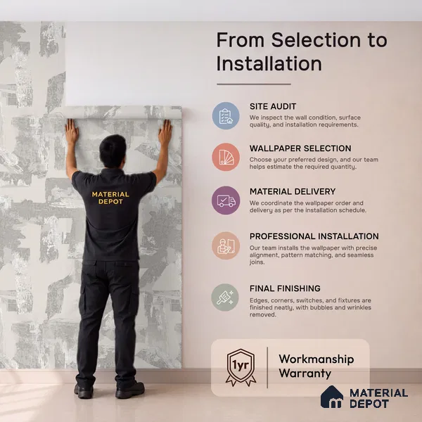 74066-1 | 5 Meter x 42 Inches Patterned Look Wallpaper - 57 Sq. Ft.  | Minimum 15% wastage during installation