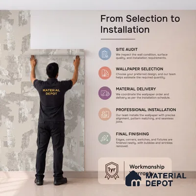 74066-2 | 5 Meter x 42 Inches Patterned Look Wallpaper - 57 Sq. Ft.  | Minimum 15% wastage during installation