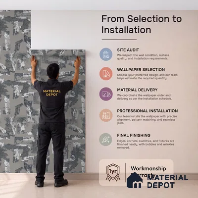 74066-4 | 5 Meter x 42 Inches Patterned Look Wallpaper - 57 Sq. Ft.  | Minimum 15% wastage during installation