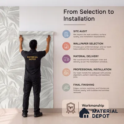 74060-1 | 5 Meter x 42 Inches Florals Look Wallpaper - 57 Sq. Ft.  | Minimum 15% wastage during installation