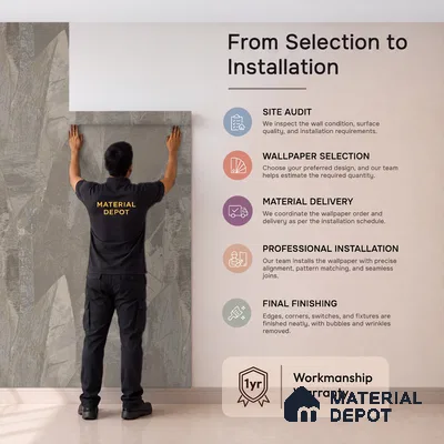 74064-3 | Grey & Brown Angular Foliage Patterned Wallpaper - 5 Meter x 42 Inches, 57 Sq. Ft. (Min. 15% Wastage)