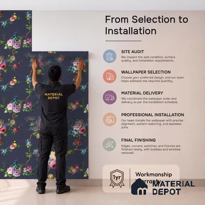 74054-4 | 5 Meter x 42 Inches Florals Look Wallpaper - 57 Sq. Ft.  | Minimum 15% wastage during installation