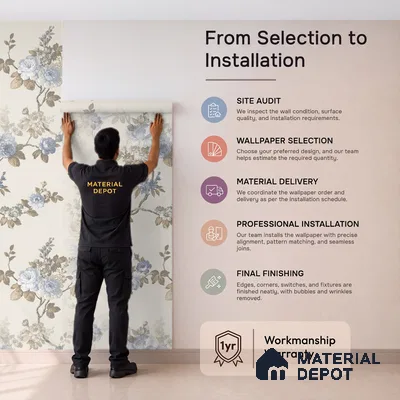 74054-1 | 5 Meter x 42 Inches Florals Look Wallpaper - 57 Sq. Ft.  | Minimum 15% wastage during installation