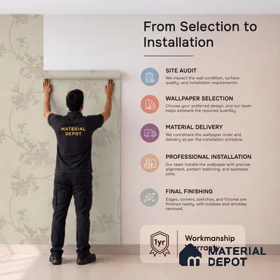 74056-2 | 5 Meter x 42 Inches Florals Look Wallpaper - 57 Sq. Ft.  | Minimum 15% wastage during installation