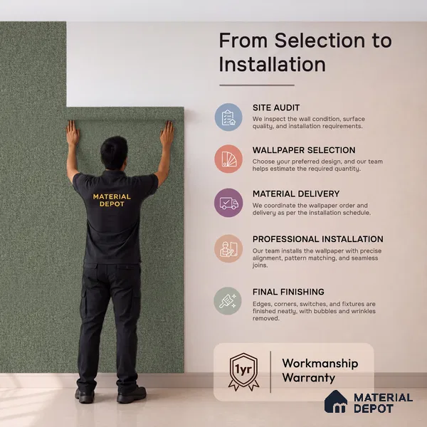12118 | 10 Meter x 21 Inches Fabric Look Wallpaper - 57.41 Sq. Ft. | Minimum 10% wastage during installation