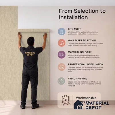 12129 | 10 Meter x 21 Inches Fabric Look Wallpaper - 57.41 Sq. Ft. | Minimum 10% wastage during installation