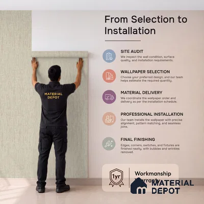 12128 | 5 Meter x 42 Inches Fabric Look Wallpaper - 57.41 Sq. Ft. | Minimum 10% wastage during installation