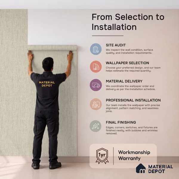 12128 | 5 Meter x 42 Inches Fabric Look Wallpaper - 57.41 Sq. Ft. | Minimum 10% wastage during installation