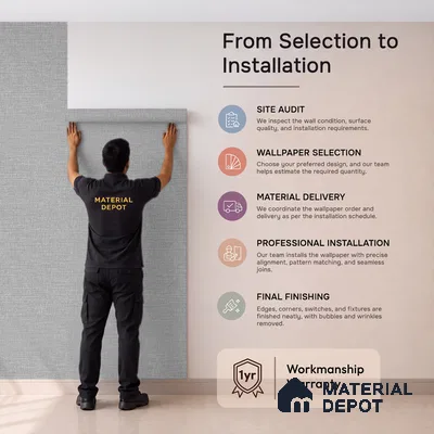 12111 | 5 Meter x 42 Inches Fabric Look Wallpaper - 57.41 Sq. Ft. | Minimum 10% wastage during installation