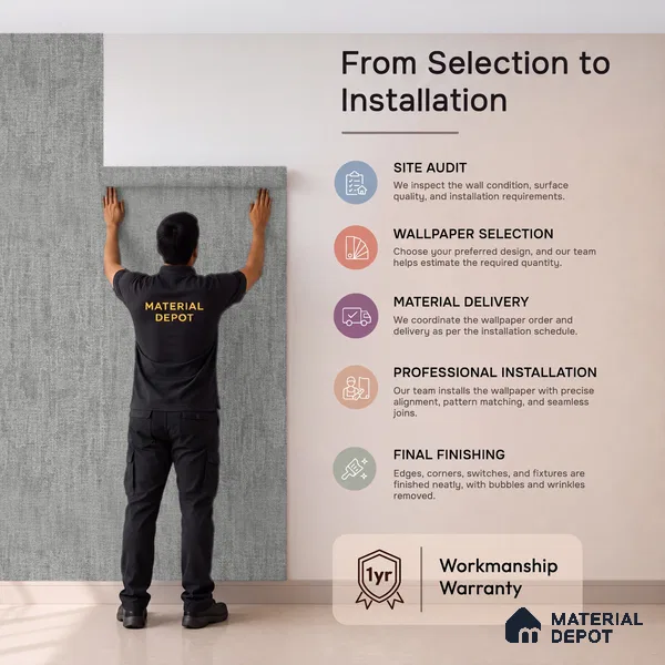 12167 | 5 Meter x 42 Inches Fabric Look Wallpaper - 57.41 Sq. Ft. | Minimum 10% wastage during installation