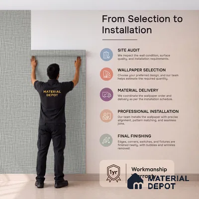 12161 | 10 Meter x 21 Inches Fabric Look Wallpaper - 57.41 Sq. Ft. | Minimum 10% wastage during installation