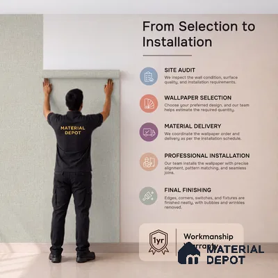 12143 | 5 Meter x 42 Inches Fabric Look Wallpaper - 57.41 Sq. Ft. | Minimum 10% wastage during installation