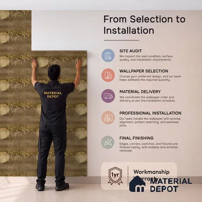 MM01 | 10 Meter x 21 Inches Patterned Look Wallpaper - 57.37 Sq. Ft. | Minimum 15% wastage during installation