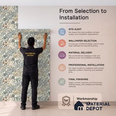 A76601 | 10 Meter x 21 Inches Florals Look Wallpaper - 57.37 Sq. Ft. | Minimum 15% wastage during installation