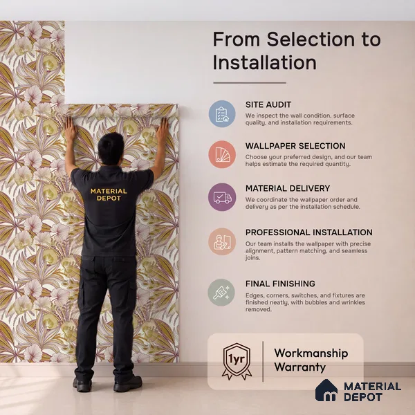 A69001 | 10 Meter x 21 Inches Florals Look Wallpaper - 57.37 Sq. Ft. | Minimum 15% wastage during installation