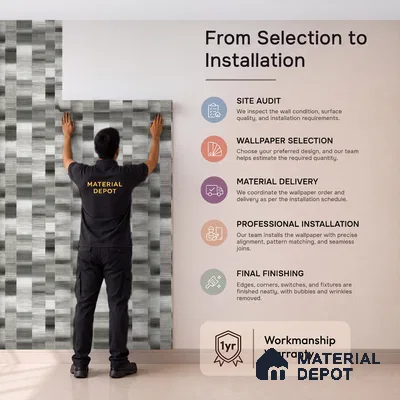 1337 | Black & White Pixel Block Weave Patterned Wallpaper - 10 Meter x 21 Inches, 57.41 Sq. Ft. (Min. 15% Wastage)