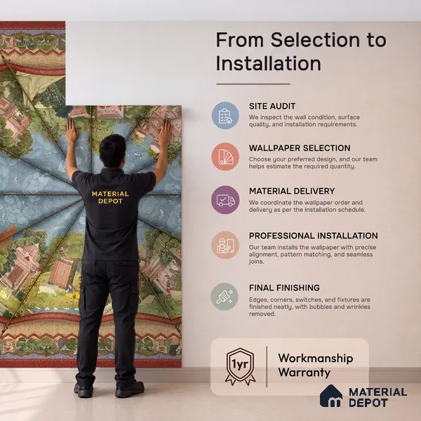 Maharaja Maharani Canopy Handmade Customized Ceiling Wallpaper