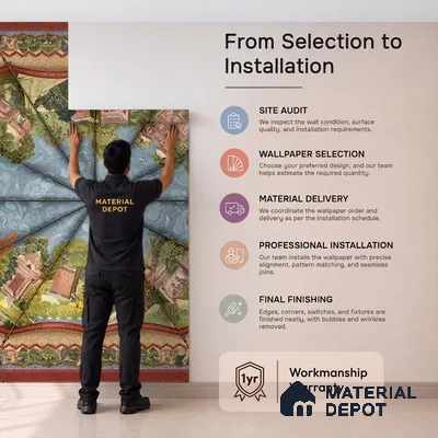 Maharaja Maharani Canopy Sandstone Customized Ceiling Wallpaper