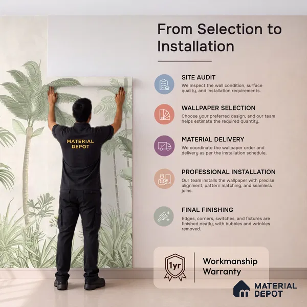Jungle Village, Handmade Tropical Wallpaper | Customised Size Wallpaper