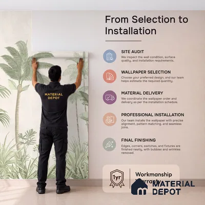 Jungle Village, Canvas Tropical Wallpaper | Customised Size Wallpaper