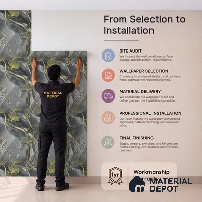 MH 206 | 10 Meter x 21 Inches Florals Look Wallpaper - 57.37 Sq. Ft.