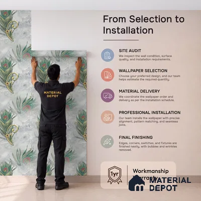 MH 213 | 10 Meter x 21 Inches Patterned Look Wallpaper - 57.37 Sq. Ft.