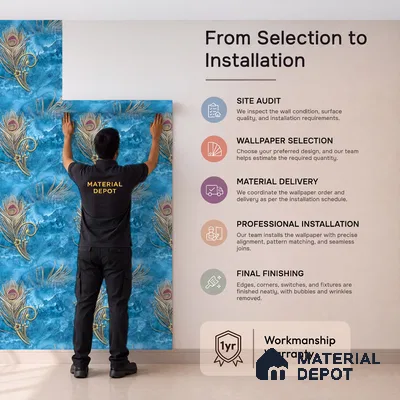 MH 211 | 10 Meter x 21 Inches Patterned Look Wallpaper - 57.37 Sq. Ft.
