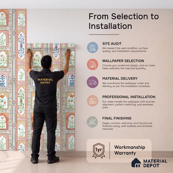 Mandan Symphony of Flowers on Sandstone Wallpaper