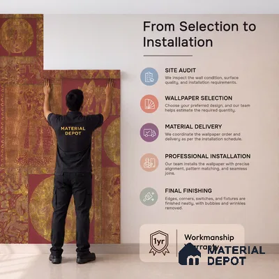 Geet Madhubani Customized Wallpaper Sandstone(Super Luxury)