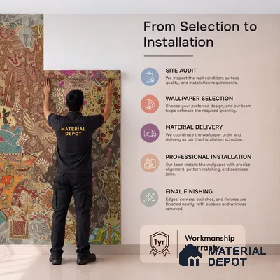 Rang Rali, Indian Handmade Wallpaper | Customised Size Wallpaper