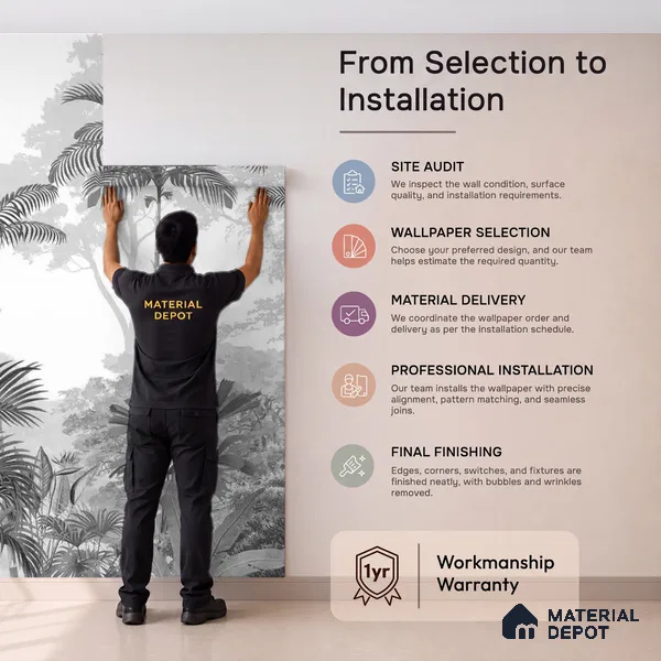 Kovalam, Monotone Tropical Canvas Wallpaper | Customised Size Wallpaper