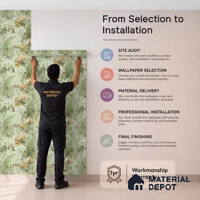 01-555-01 | 10 Meter x 21 Inches Florals Look Wallpaper - 57.41 Sq. Ft.