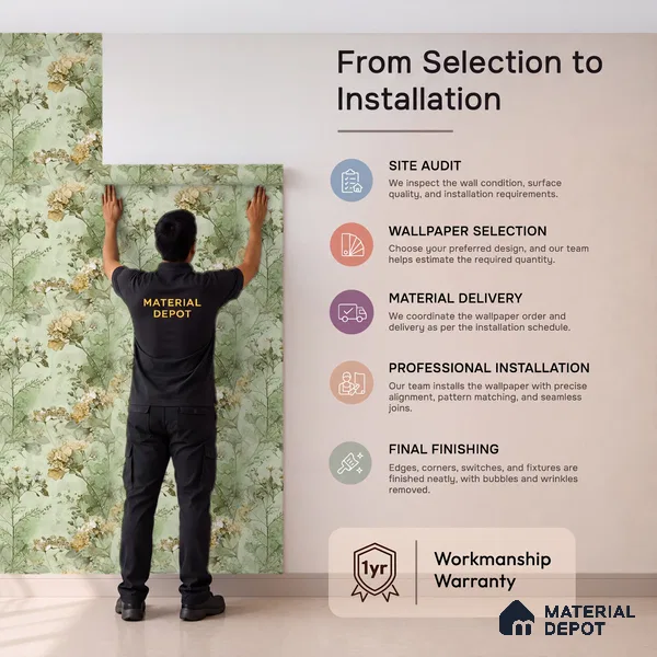 01-555-01 | 10 Meter x 21 Inches Florals Look Wallpaper - 57.41 Sq. Ft.