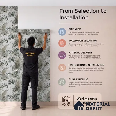 02-555-02 | 10 Meter x 21 Inches Florals Look Wallpaper - 57.41 Sq. Ft.