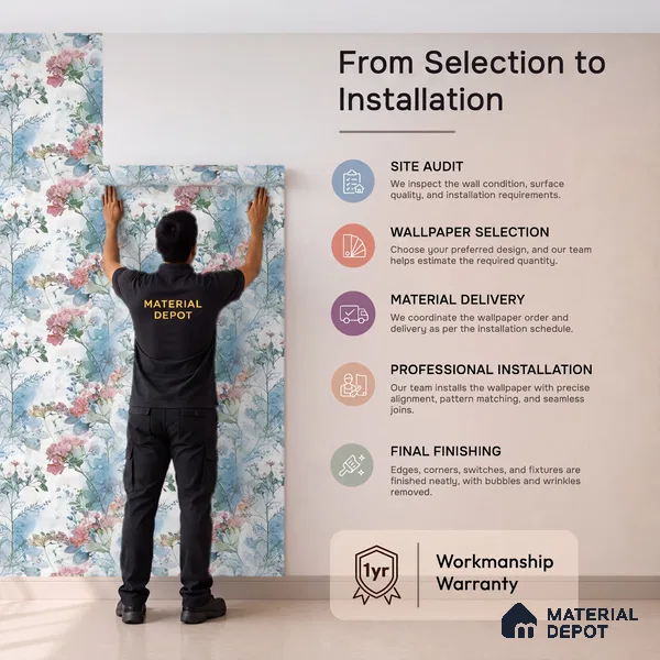 04-555-04 | Blue Watercolor Hydrangea Floral Wallpaper - 10 Meter x 21 Inches, 57.41 Sq. Ft.