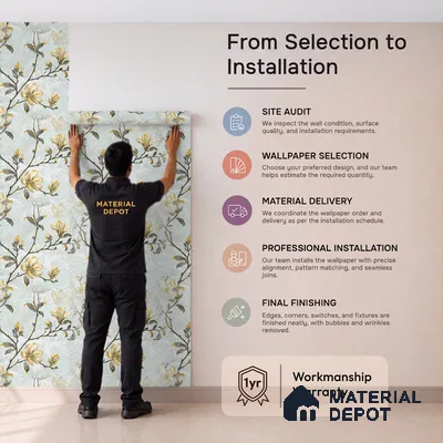 06-555-06 | 10 Meter x 21 Inches Florals Look Wallpaper - 57.41 Sq. Ft.