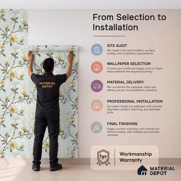 06-555-06 | 10 Meter x 21 Inches Florals Look Wallpaper - 57.41 Sq. Ft.