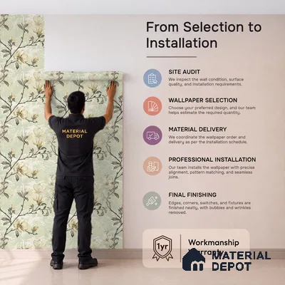 07-555-07 | 10 Meter x 21 Inches Florals Look Wallpaper - 57.41 Sq. Ft.