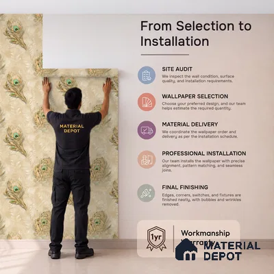 18-555-18 | 10 Meter x 21 Inches Patterned Look Wallpaper - 57.41 Sq. Ft.