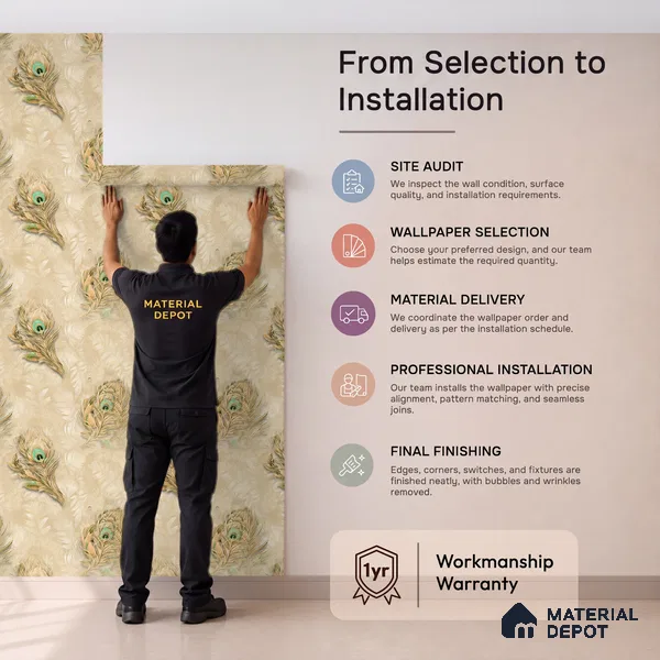 18-555-18 | 10 Meter x 21 Inches Patterned Look Wallpaper - 57.41 Sq. Ft.