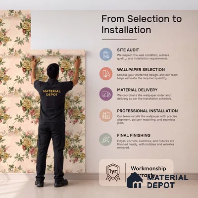 21-555-21 | 10 Meter x 21 Inches Florals Look Wallpaper - 57.41 Sq. Ft.