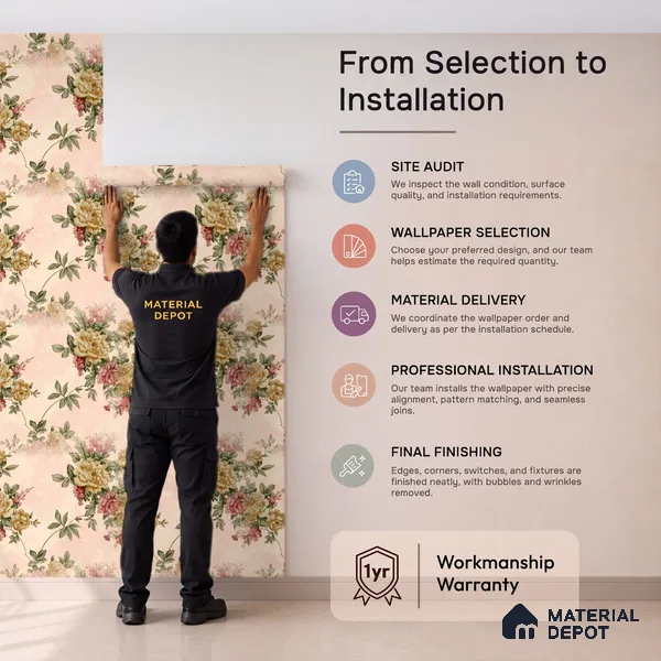 21-555-21 | 10 Meter x 21 Inches Florals Look Wallpaper - 57.41 Sq. Ft.