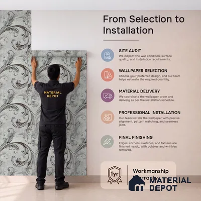 2102 -4 | 10 Meter x 21 Inches Patterned Look Wallpaper - 57.41 Sq. Ft.