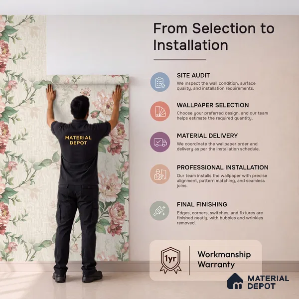 52513-2 | 5 Meter x 42 Inches Florals Look Wallpaper - 57.41 Sq. Ft.